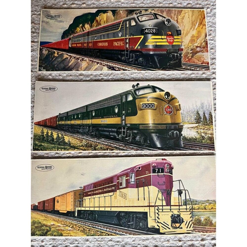 Vintage 1940s/1950s EMD Electro Motive GM General Motors Locomotives Cards